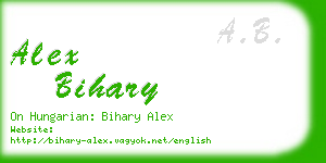 alex bihary business card